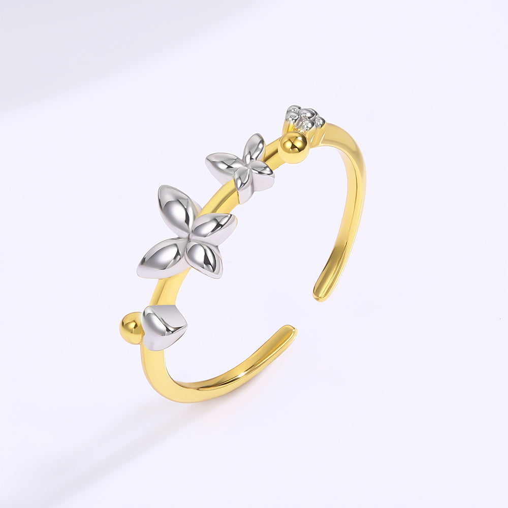 Inel din Aliaj Placat cu Aur ( 10 grame ) cu Cristal Alb Emporia® 1 