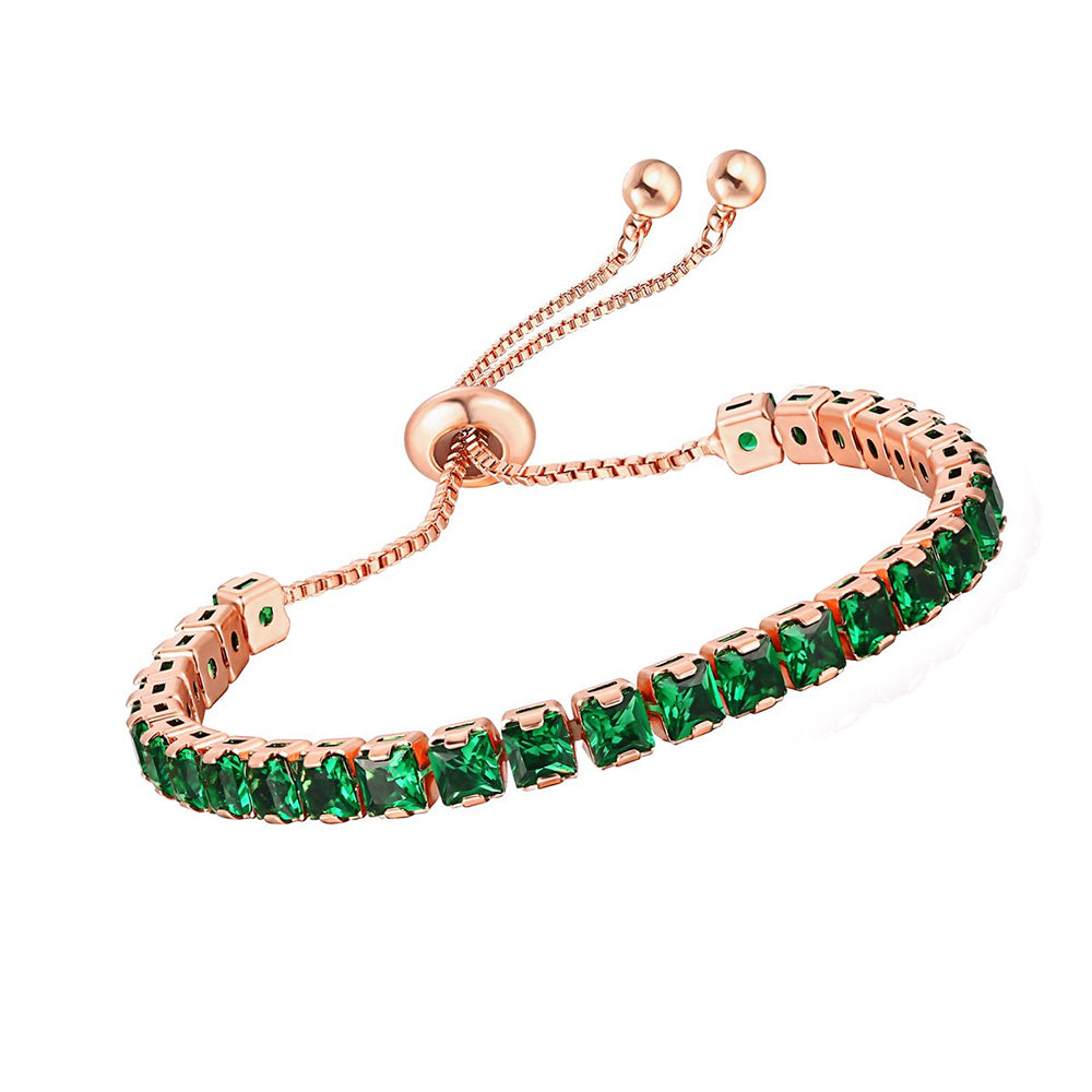 Brățară din Aliaj Placat cu Aur ( 10 grame ) cu Cristal Verde Emporia® 1 