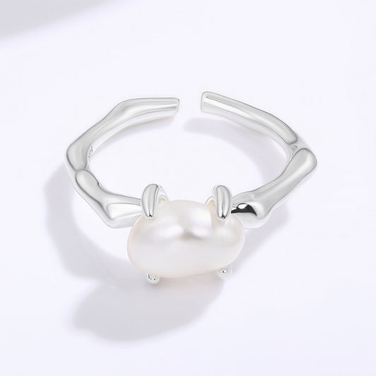 Inel din Aliaj Placat cu Aur ( 10 grame ) cu Perlă de cristal