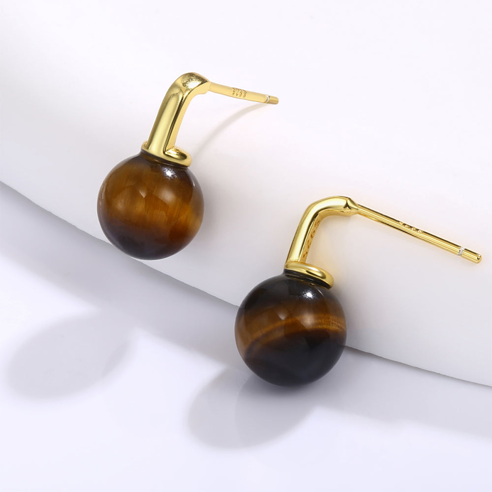 Cercei din Aliaj Placat cu Aur ( 10 grame ) cu Cristal Maro Emporia® 1 