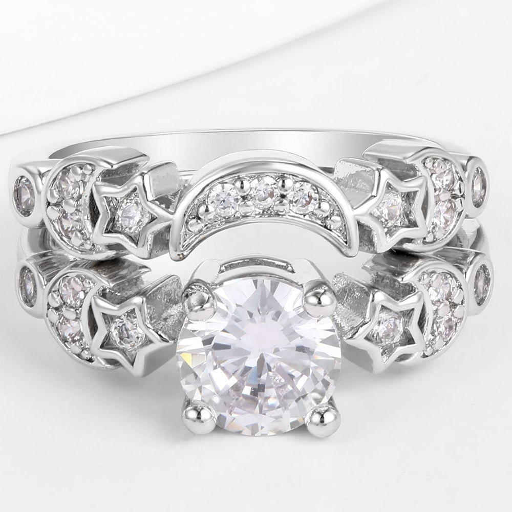 Inel din Aliaj Placat cu Aur ( 10 grame ) cu Cristal Alb Emporia® 1 