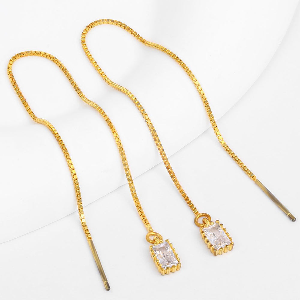 Cercei din Aliaj Placat cu Aur ( 10 grame ) cu Cristal Alb Emporia® 1 