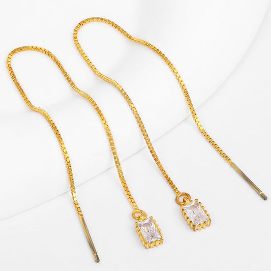 Cercei din Aliaj Placat cu Aur ( 10 grame ) cu Cristal Alb Emporia®