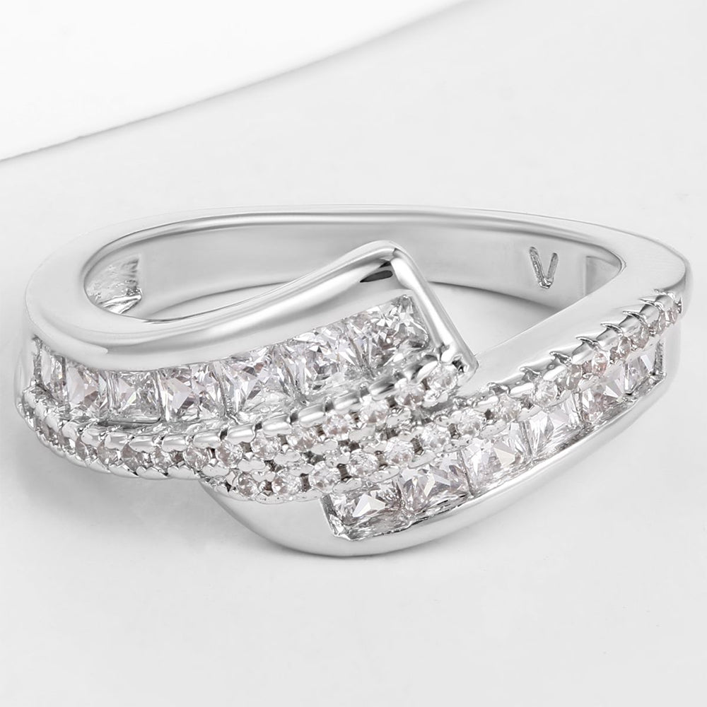 Inel din Aliaj Placat cu Aur ( 10 grame ) cu Cristal Alb Emporia® 1 