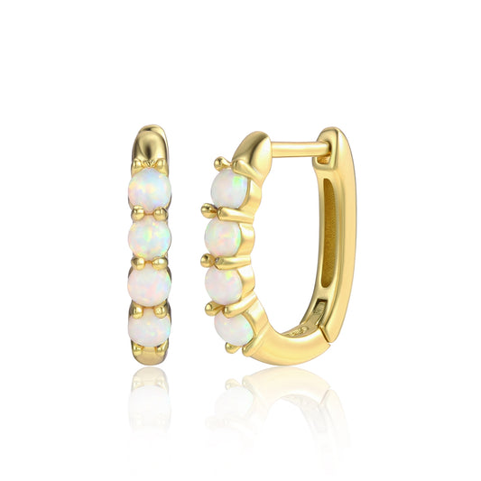 Cercei din Aliaj Placat cu Aur ( 10 grame ) cu Cristal Alb Emporia®