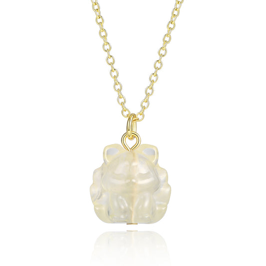 Colier din Aliaj Placat cu Aur ( 10 grame ) cu Cristal Alb Emporia®