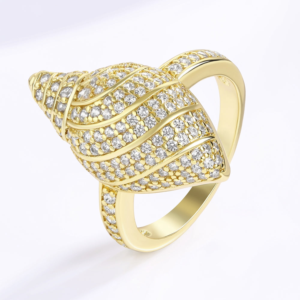 Inel din Aliaj Placat cu Aur ( 10 grame ) cu Cristal Alb Emporia®