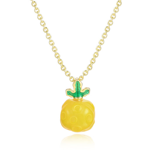 Colier din Aliaj Placat cu Aur ( 10 grame ) cu Cristal Galben Emporia® și Cristal Verde Emporia®