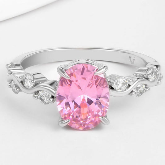 Inel din Aliaj Placat cu Aur cu Cristal Roz Emporia®