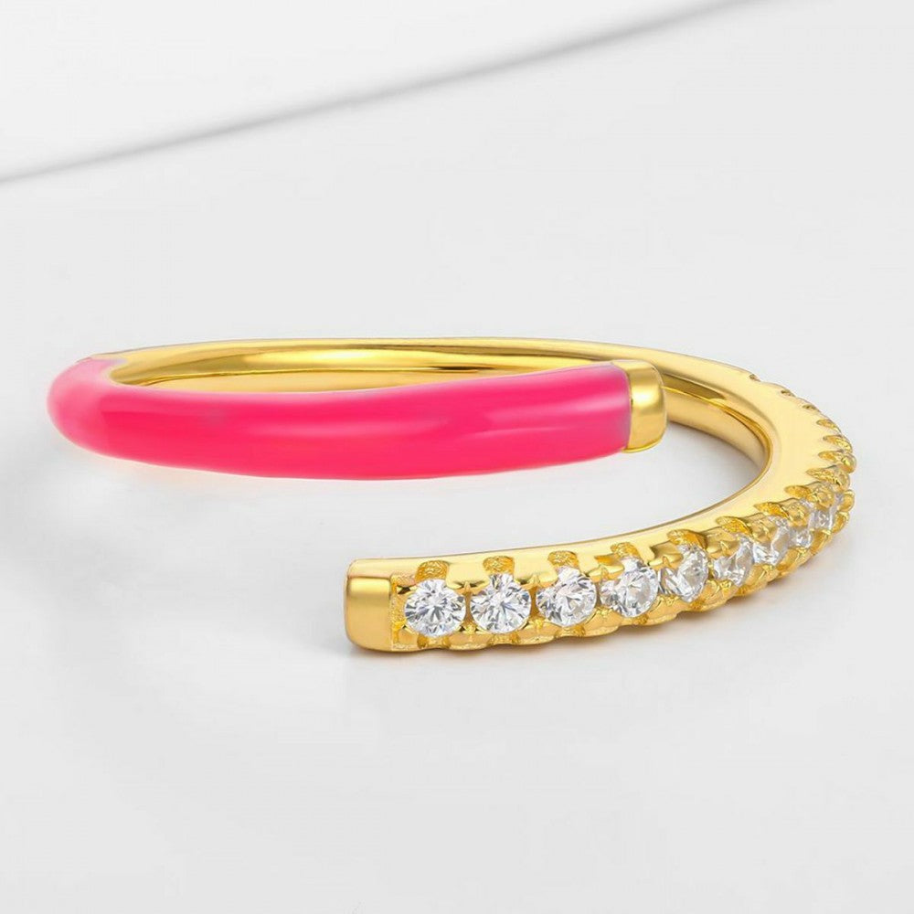 Inel din Aliaj Placat cu Aur cu Cristal Alb Emporia® 1 
