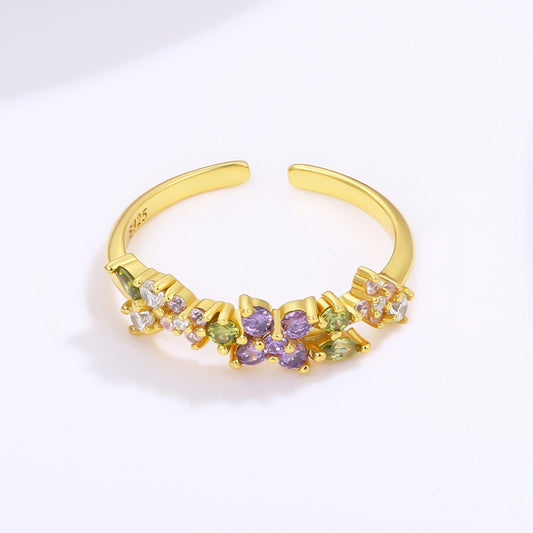 Inel din Aliaj Placat cu Aur cu Cristal Violet Emporia®