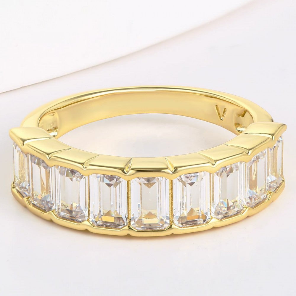 Inel din Aliaj Placat cu Aur cu Cristal Alb Emporia®
