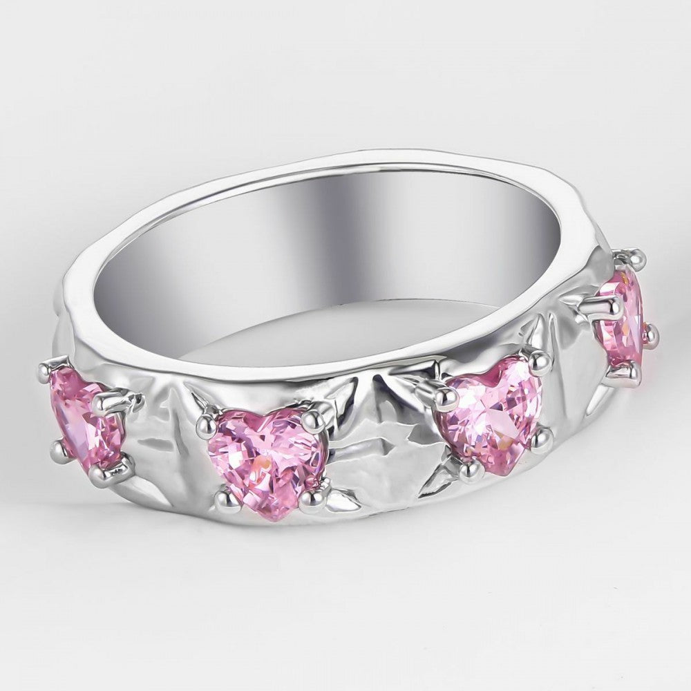 Inel din Aliaj Placat cu Aur cu Cristal Roz Emporia® 1 