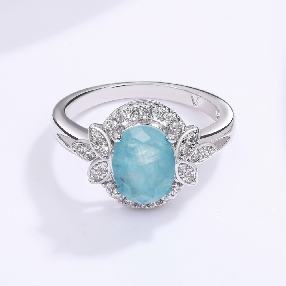 Inel din Aliaj Placat cu Aur cu Cristal Albastru Emporia® 1 