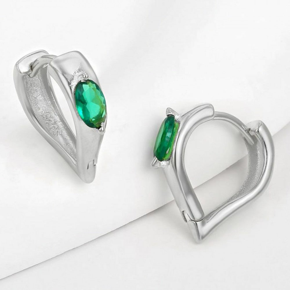Cercei din Aliaj Placat cu Aur cu Cristal Verde Emporia® 1 