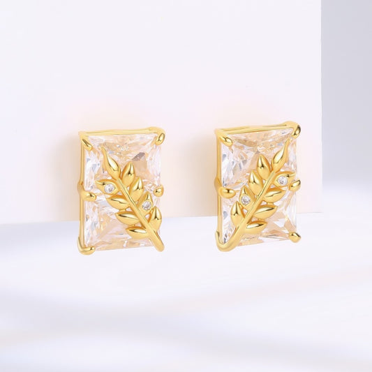 Cercei din Aliaj Placat cu Aur cu Cristal Alb Emporia®