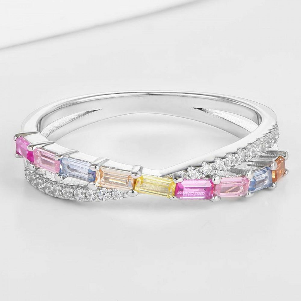 Inel din Aliaj Placat cu Aur cu Cristal Roz Emporia® 1 