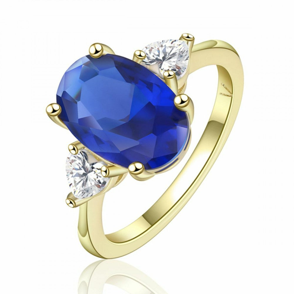 Inel din Aliaj Placat cu Aur cu Cristal Albastru Emporia® 1 