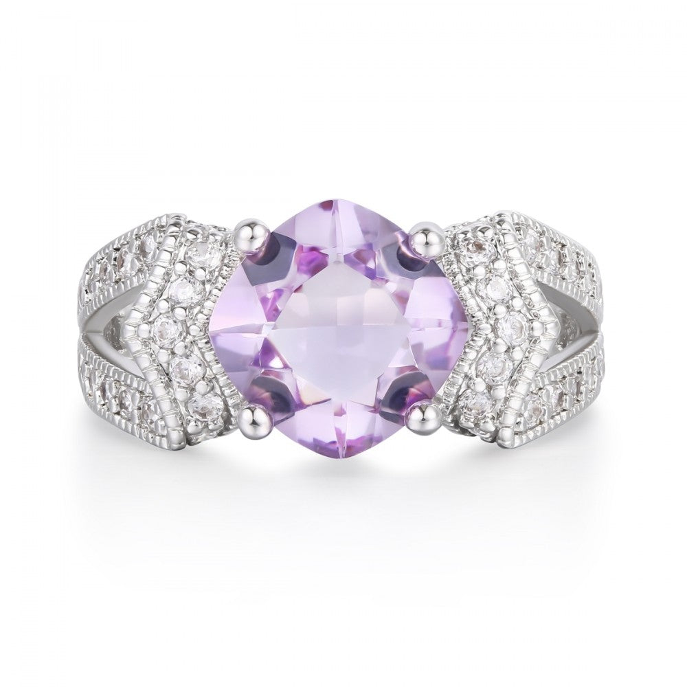 Inel din Aliaj Placat cu Aur cu Cristal Violet Emporia® 1 