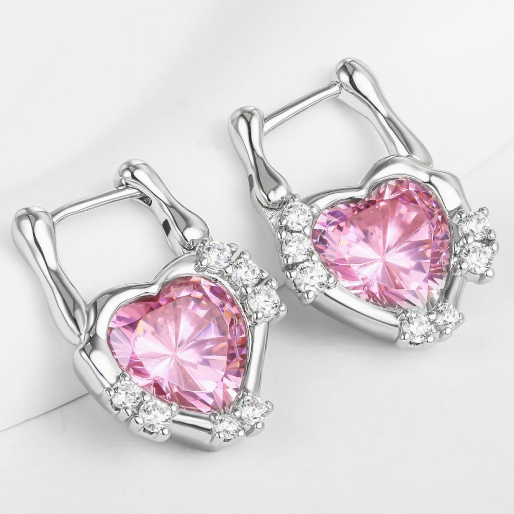 Cercei din Aliaj Placat cu Aur cu Cristal Roz Emporia® 1 