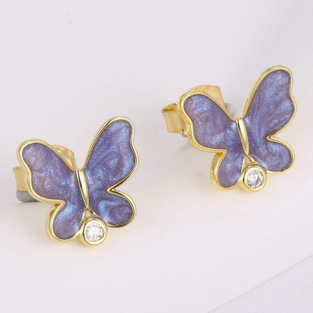 Cercei din Aliaj Placat cu Aur cu Cristal Violet Emporia® 1 