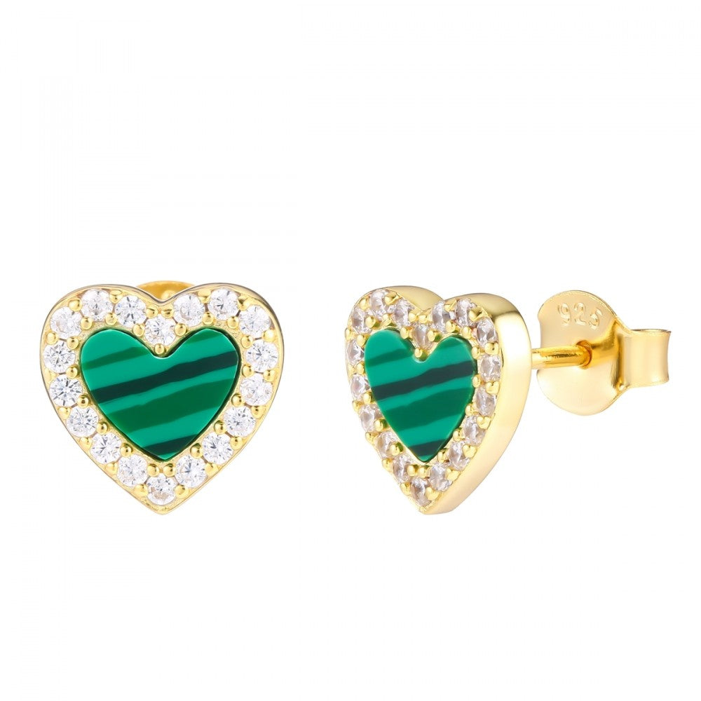 Cercei din Aliaj Placat cu Aur cu Cristal Verde Emporia® 1 