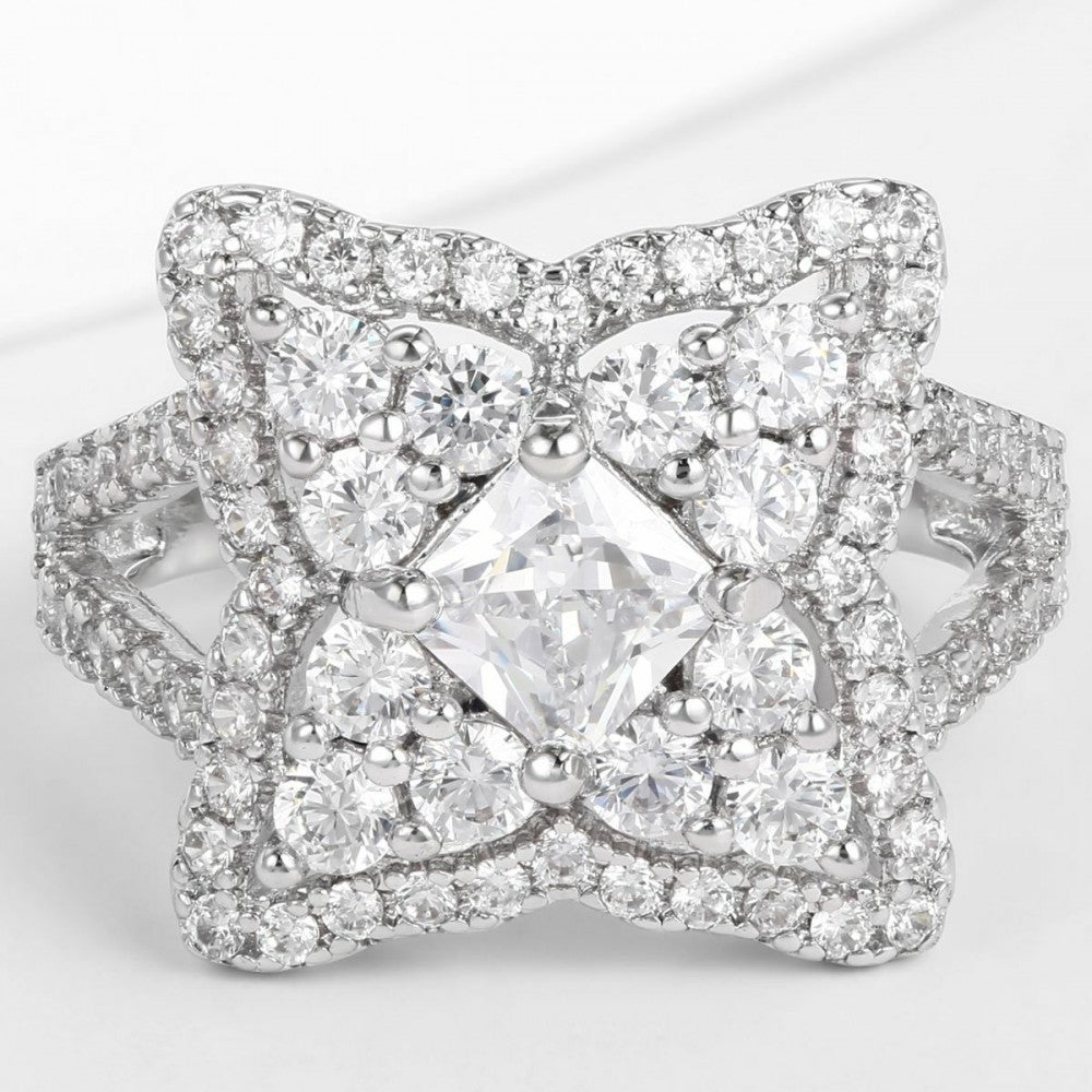Inel din Aliaj Placat cu Aur cu Cristal Alb Emporia® 1 