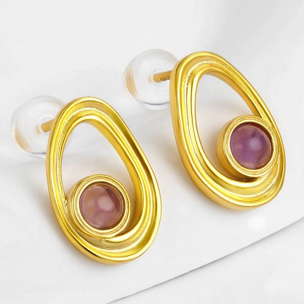 Cercei din Aliaj Placat cu Aur cu Cristal Violet Emporia® 1 