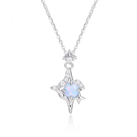 Colier din Aliaj Placat cu Aur cu Cristal Alb Emporia®