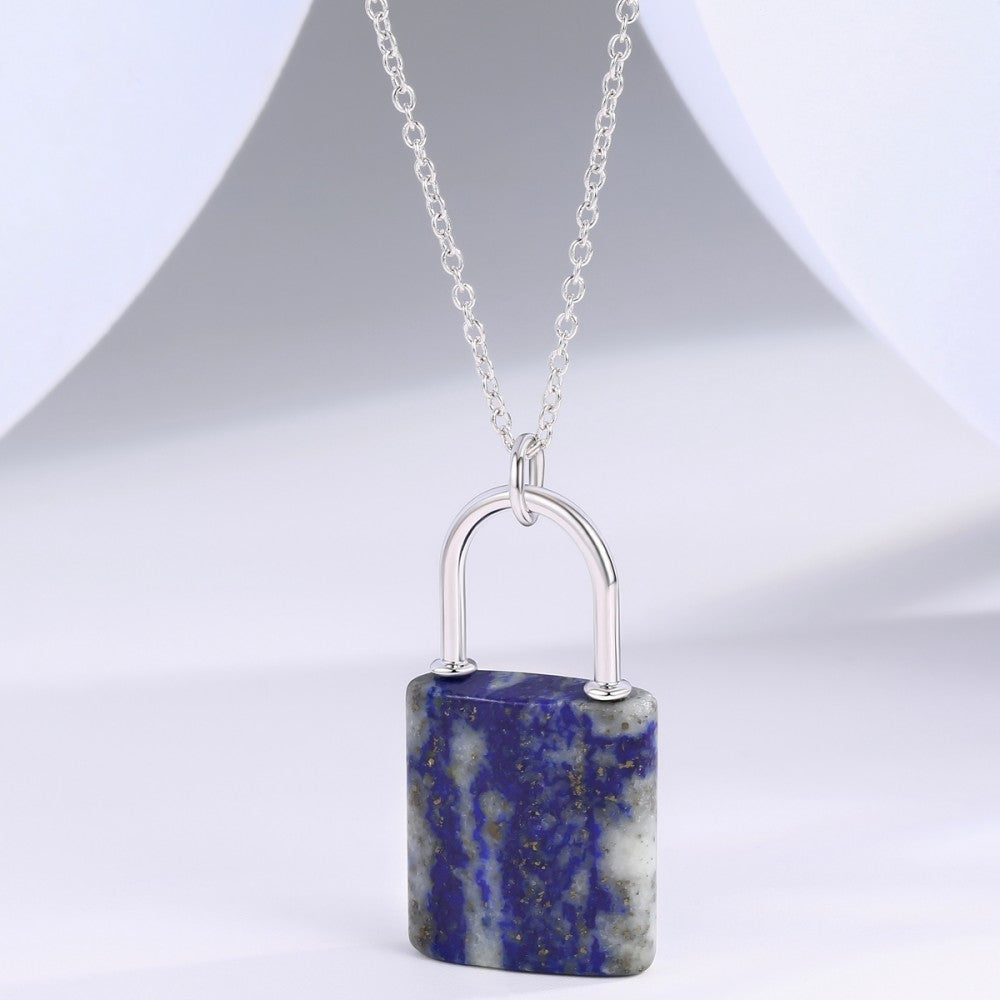 Colier din Aliaj Placat cu Aur cu Cristal Albastru Emporia® 1 