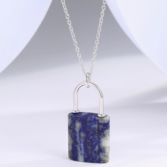 Colier din Aliaj Placat cu Aur cu Cristal Albastru Emporia®