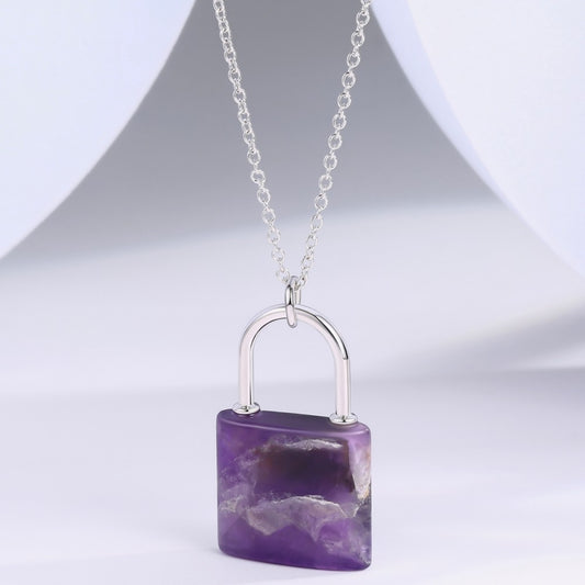 Colier din Aliaj Placat cu Aur cu Cristal Violet Emporia®