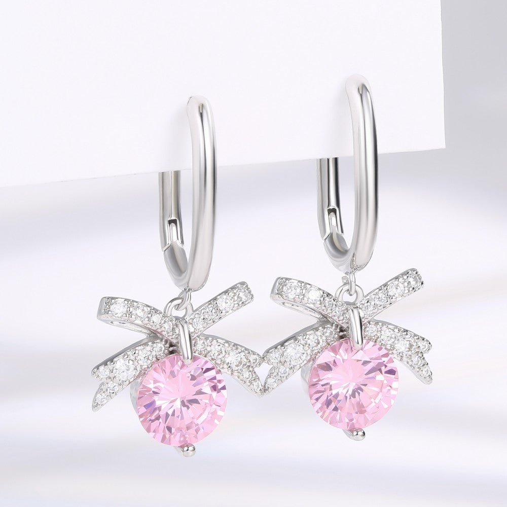 Cercei din Aliaj Placat cu Aur cu Cristal Roz Emporia® 1 