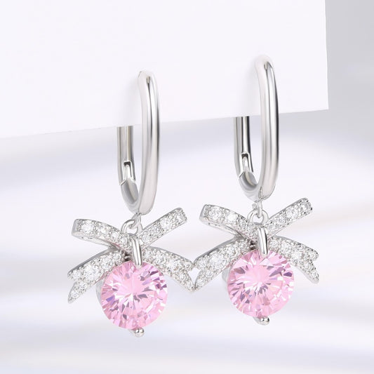 Cercei din Aliaj Placat cu Aur cu Cristal Roz Emporia®