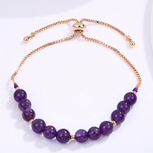 Brățară din Aliaj Placat cu Aur cu Cristal Violet Emporia®