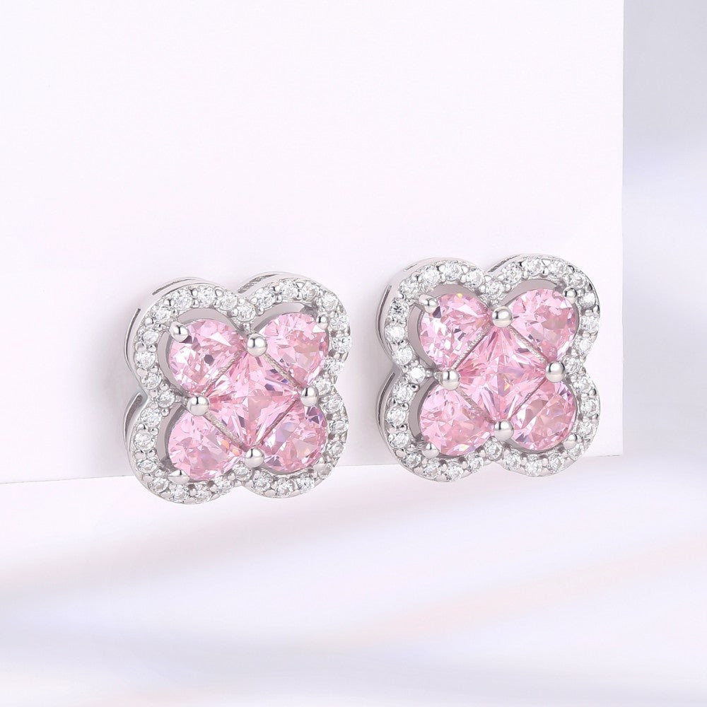Cercei din Aliaj Placat cu Aur cu Cristal Roz Emporia® 1 
