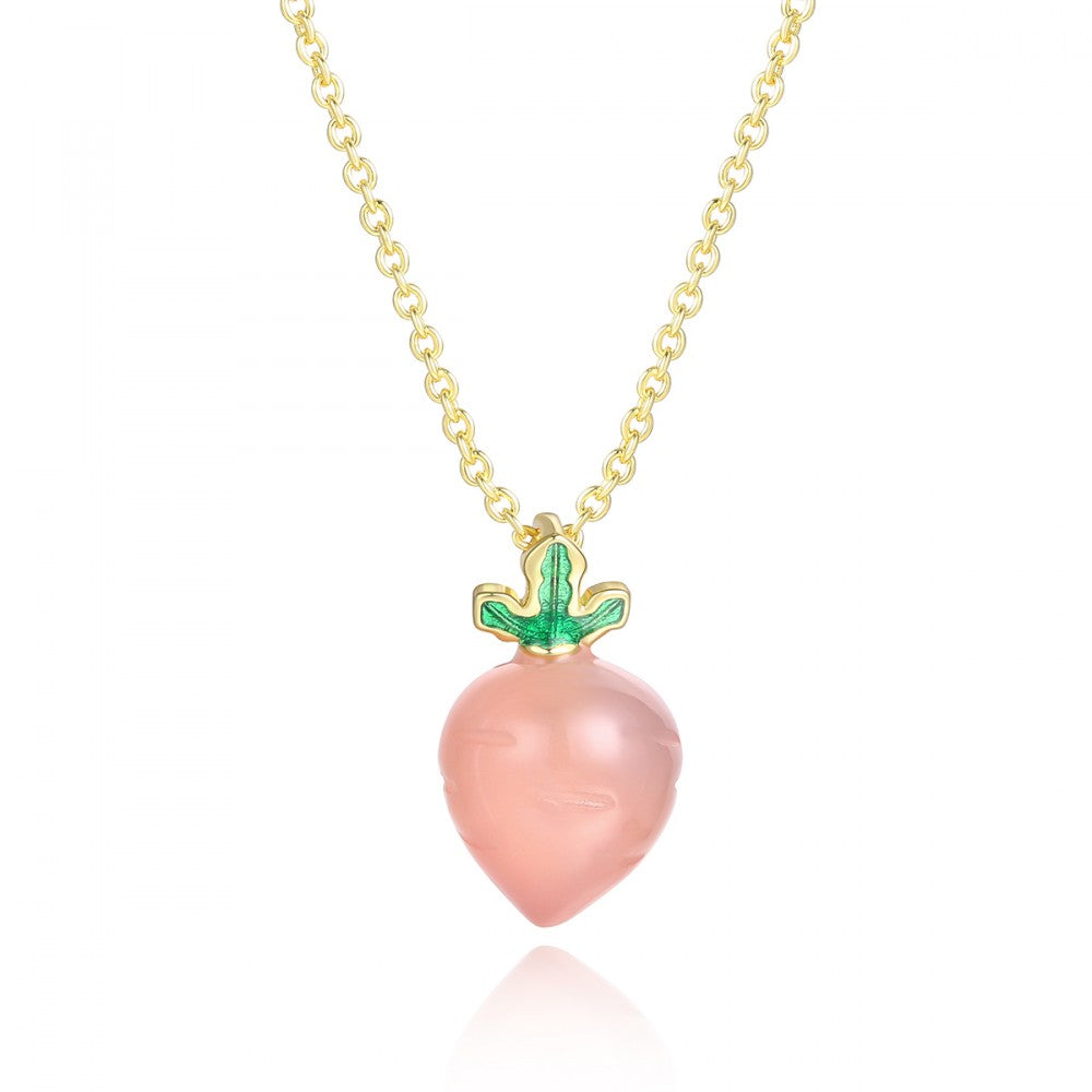 Colier din Aliaj Placat cu Aur cu Cristal Roz Emporia® 1 