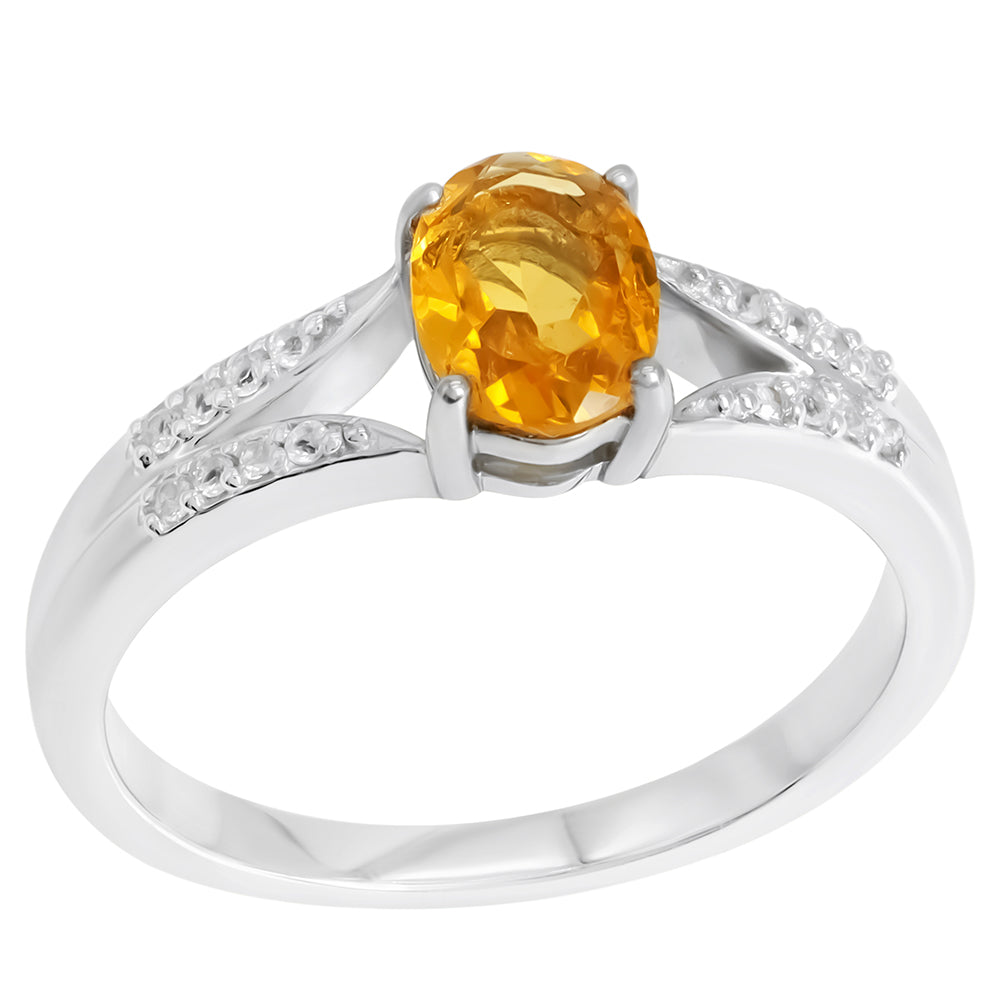 Inel din Argint 925 ( 2.61 grame ) cu Cuarț Toscana și Topaz Alb 0.71 Carate