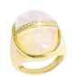 Inel din Argint 925 Placat cu Aur ( 9.5 grame ) cu Piatra Lunii Curcubeu și Topaz Alb 18.55 Carate