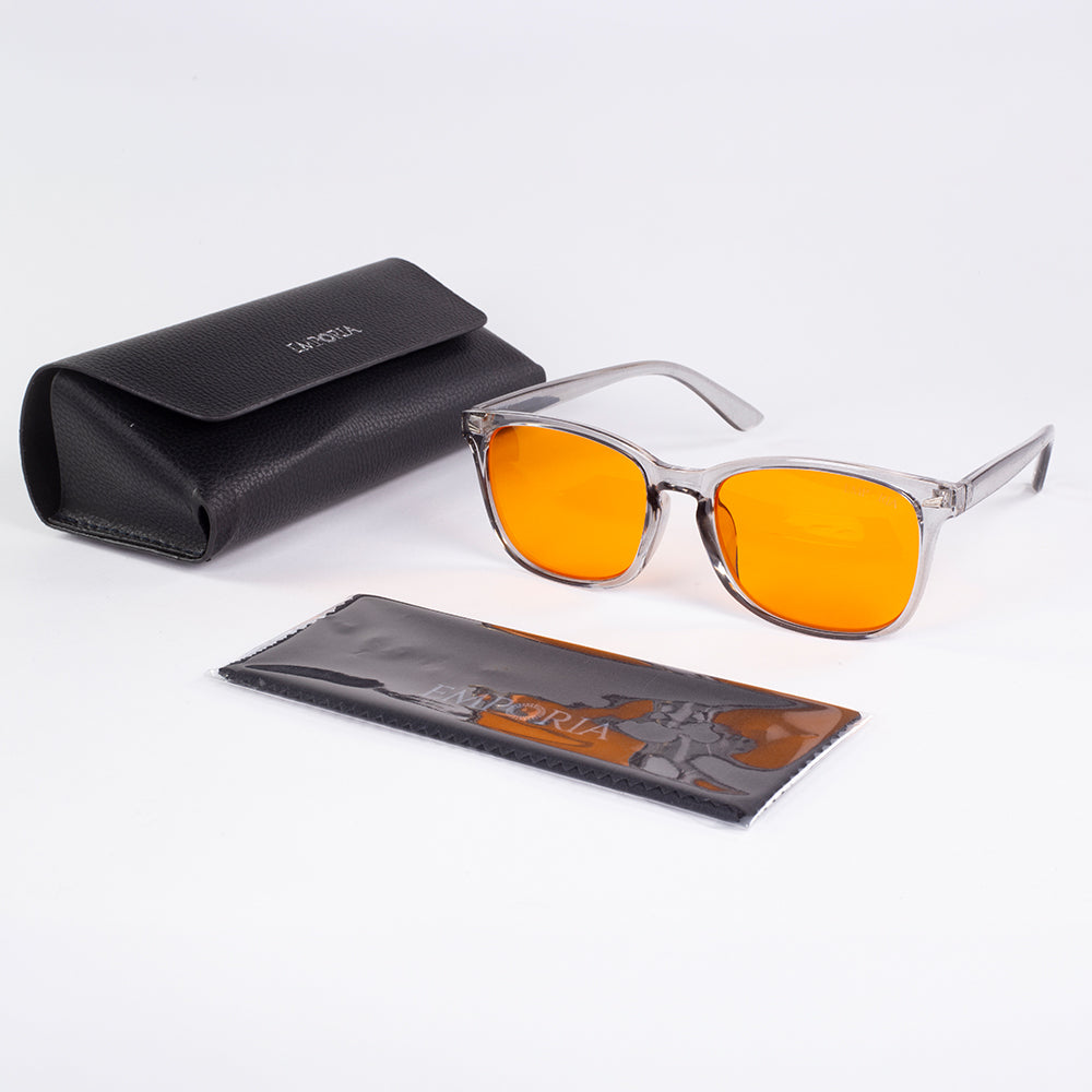 EMPORIA bluelight blocking glasses, orange lens, transparent frame