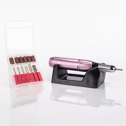 Pilă de unghii profesională Emporia Beauty cu capete interschimbabile – Roz