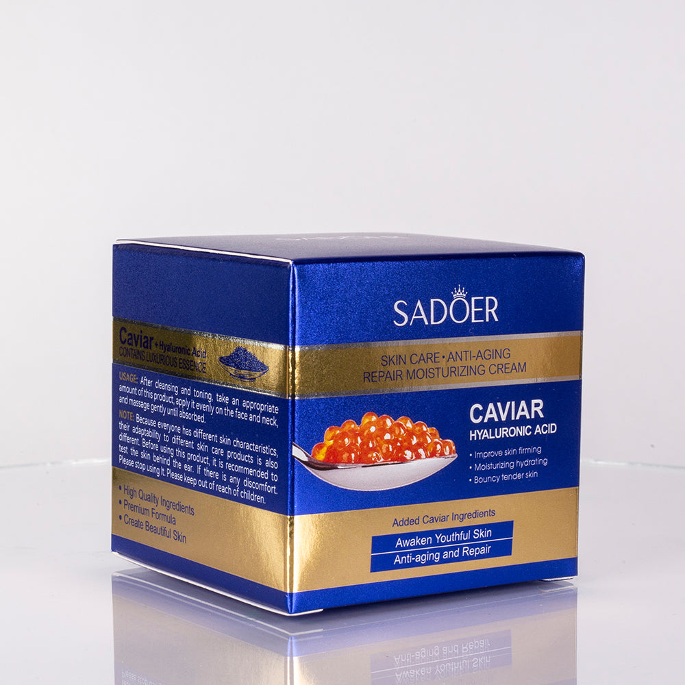 Cremă facială regeneratoare și anti-îmbătrânire cu caviar și acid hialuronic SADOER 3 