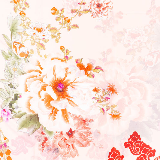 Eșarfă „Moștenirea Haitang”, 85 x 180 cm, roz, 100% mătase vegană