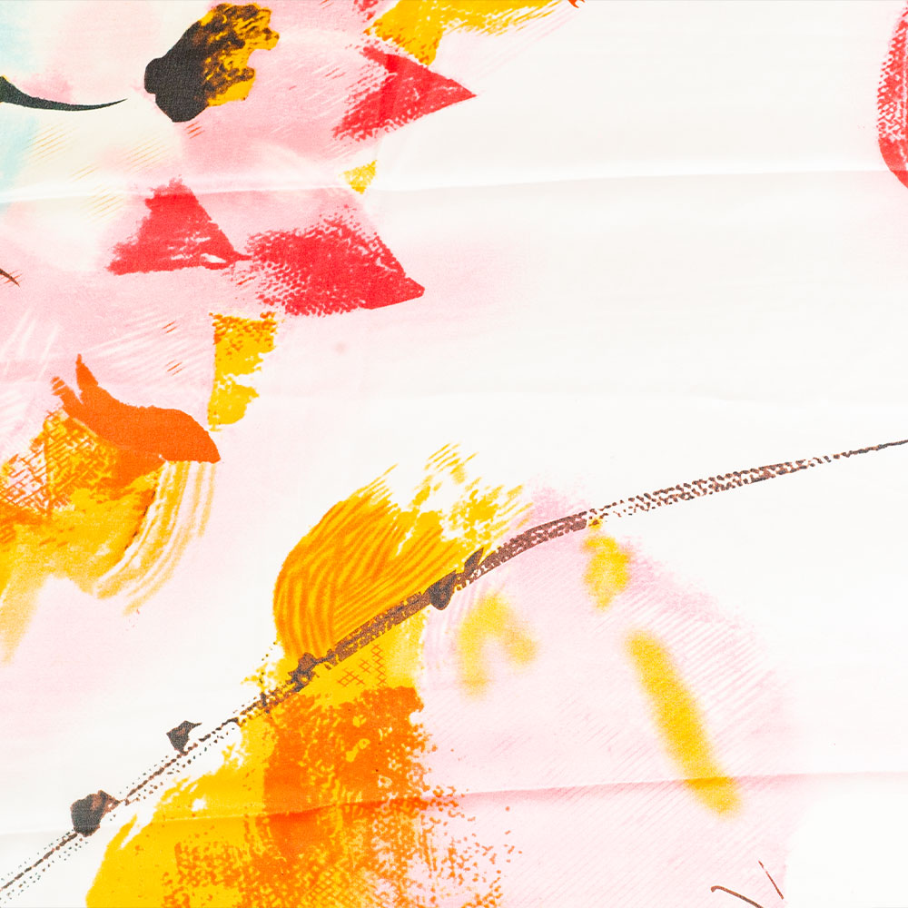 Eșarfă „Lotus Nocturn”, 85 x 180 cm, portocalie, 100% mătase vegană 6 