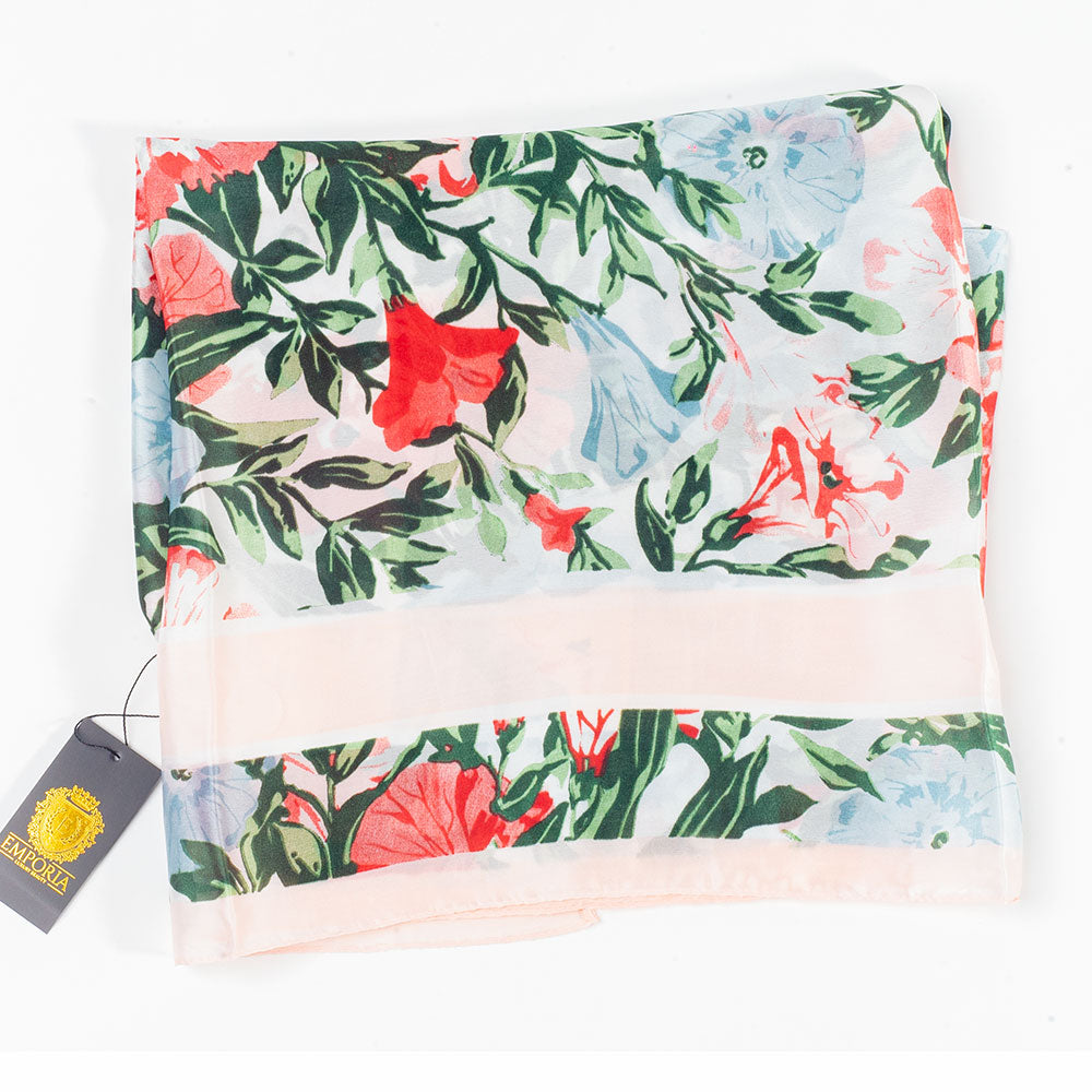 Eșarfă „Briza Orhideelor”, 85 x 180 cm, albă, 100% mătase vegană 1 