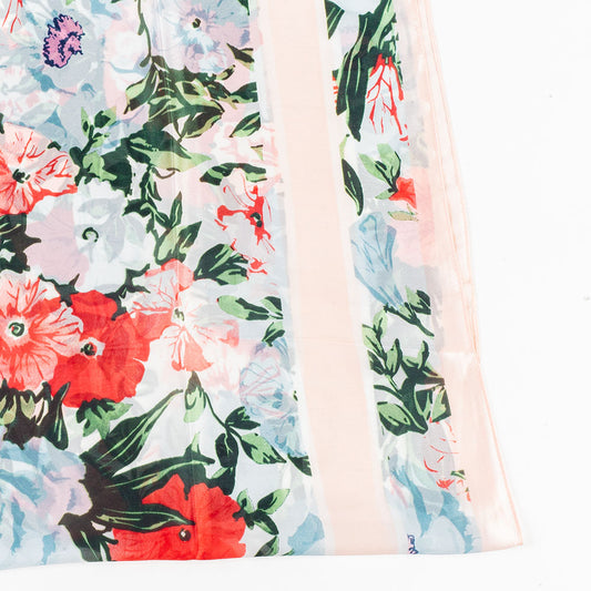 Eșarfă „Briza Orhideelor”, 85 x 180 cm, albă, 100% mătase vegană