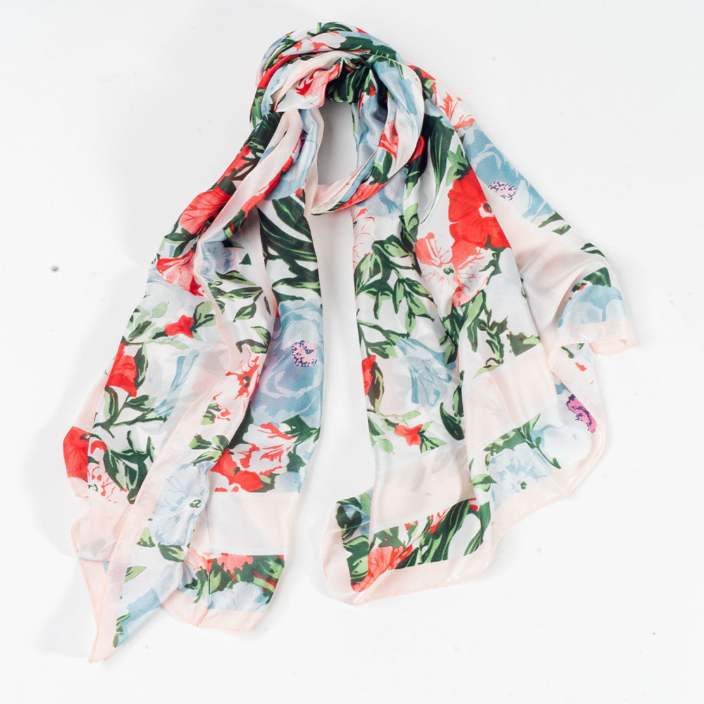 Eșarfă „Briza Orhideelor”, 85 x 180 cm, albă, 100% mătase vegană 5 