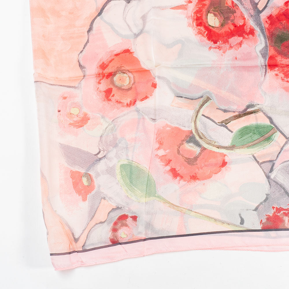 Eșarfă „Grădina Luminată”, 85 x 180 cm, roz, 100% mătase vegană 2 