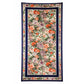 Eșarfă cu model ”Floral și inscripții”, Albastră, 85 cm x 180 cm, 100% Mătase Vegană