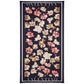 Bloom & Letters Scarf, Blue, 85 cm x 180 cm, 100% Vegan Silk